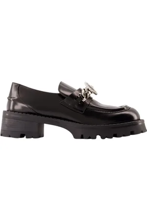 VERSACE Sko, Dame, Sort, 37 EU, Læder, Sort Læder Slip-On Flade Sko