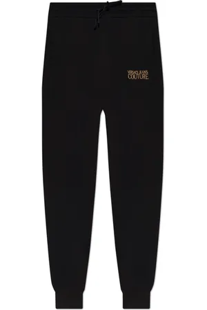 VERSACE Bukser, Dame, Sort, L, Bomuld, Sweatpants med broderet logo