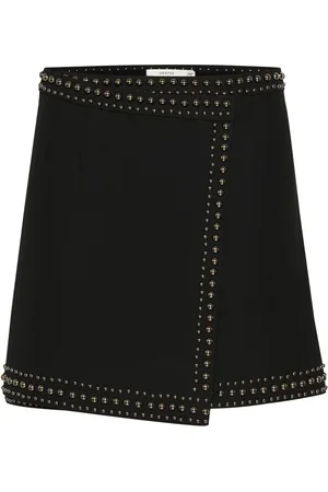Gestuz Nederdel, Dame, Sort, 2XS, Polyester, Asymmetrisk Sort Nederdel med Nitter