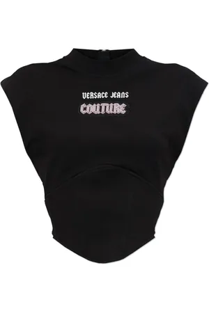 VERSACE Top, Dame, Sort, XS, Bomuld, Ærmeløs top