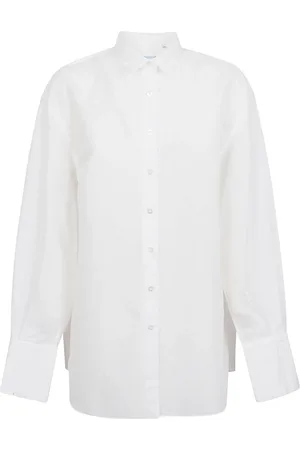 Finamore Bluser & Skjorter, Dame, Hvid, 2XL, Hvidt hørskjorte lavet i Italien