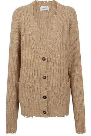 LANEUS Strik, Dame, Brun, 2XS, Uld, Kamel Sweater Alpaca Uld Blanding Italien