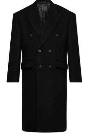 Balenciaga Frakke, Herre, Sort, M, Uld, Dobbeltbrystet kashmirfrakke