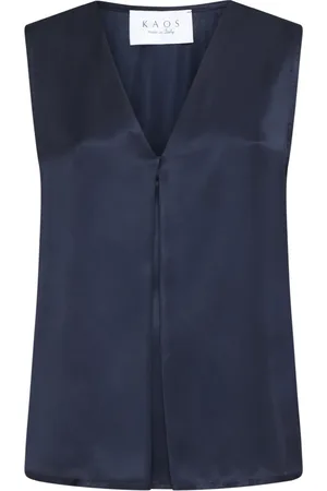 Kaos Top, Dame, Blå, M, Uld, Blå Top Kollektion