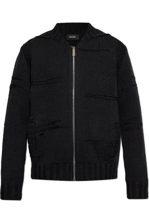 Dsquared2 Strik, Herre, Sort, 2XL, Uld, Uld Cardigan