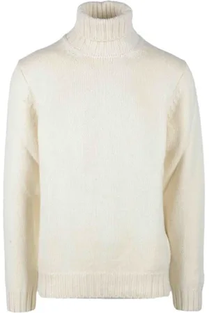 DRUMOHR Strik, Herre, Hvid, 2XL, Uld, Kashmir Turtleneck Sweater