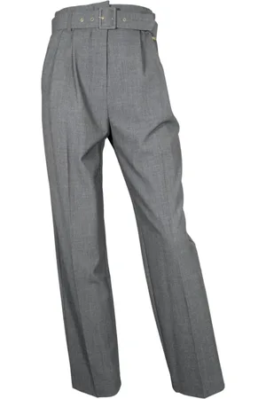 Kaos Bukser, Dame, Grå, 2XS, Polyester, Straight Leg Bukser med Koordineret Bælte i Grå