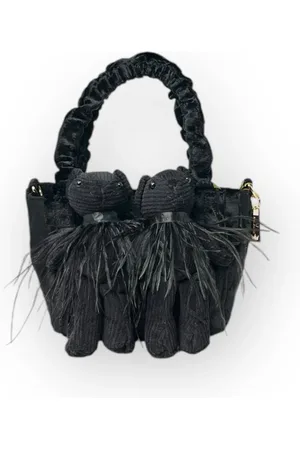 La Milanesa Taske, Dame, Sort, ONE SIZE, Uld, Velour Skuldertaske