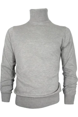 CASHMERE COMPANY Strik, Herre, Grå, 2XL, Cashmere, Slim Fit Cashmere Sweater i Grå
