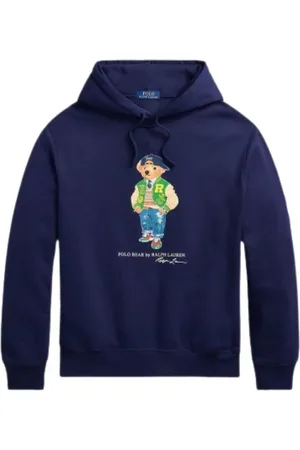 Ralph Lauren Sweathshirts & Hoodies, Herre, Blå, 2XL, Bomuld, Teddybjørn hættetrøje