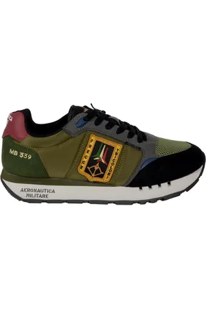 Aeronautica Militare Sko, Herre, Flerfarvet, 41 EU, Uld, Tricolori Running Sneakers Mørkegrøn