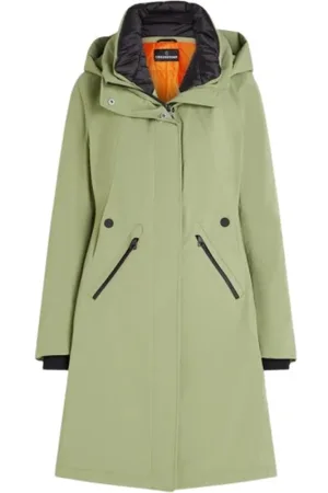 Creenstone Frakke, Dame, Grøn, XS, Uld, Vandtæt Lang Parka Evanna Model