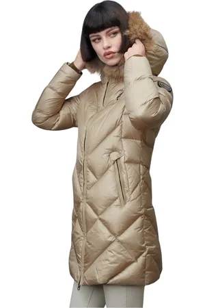 Blauer Frakke, Dame, , M, Uld, Geometrisk Quiltet Lang Dunjakke