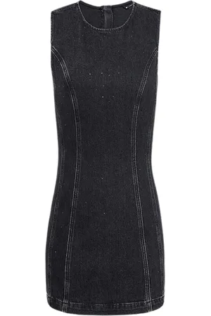 Tommy Hilfiger Kjole, Dame, Sort, S, Denim, Sort denim minikjole med glitter