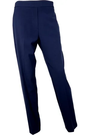 Kaos Bukser, Dame, Blå, XL, Polyester, Straight Leg Elastik Talje Bukser Blå Nat