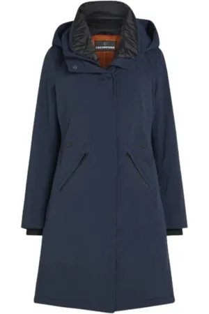 Creenstone Frakke, Dame, Blå, XS, Uld, Lang Vandtæt Parka Evanna Model