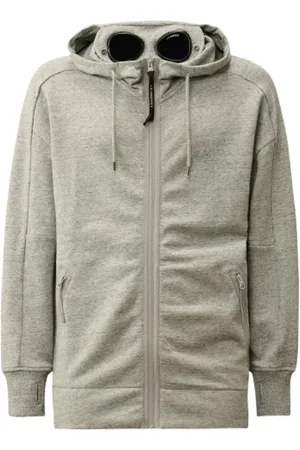 C.P. Company Sweathshirts & Hoodies, Herre, Grå, XL, Bomuld, Hættetrøje med briller i Greystone Melange
