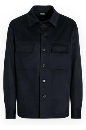 Ermenegildo Zegna Jakke, Herre, Sort, L, Cashmere, Cashmere Overshirt