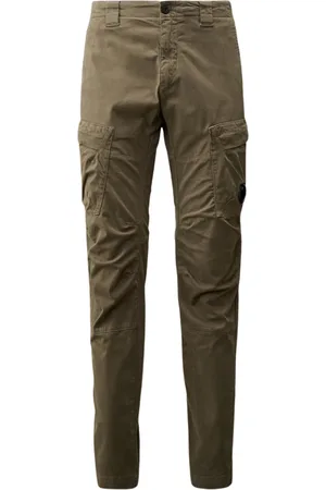 C.P. Company Bukser, Herre, Grøn, M, Bomuld, Stretch Cargo Bukser i Satin Stretch Bomuld