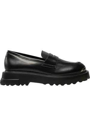 Moschino Sko, Dame, Sort, 38 EU, Læder, Sorte Flade Sko Moderne Stil