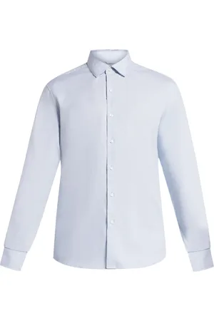 Michael Kors Skjorte, Herre, Blå, L, Bomuld, Chambray Bomuld Skjorte