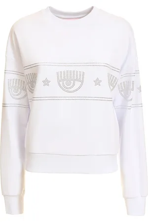 Chiara Ferragni Sweathshirts & Hoodies, Dame, Hvid, 2XS, Chiara Ferragni Sweaters