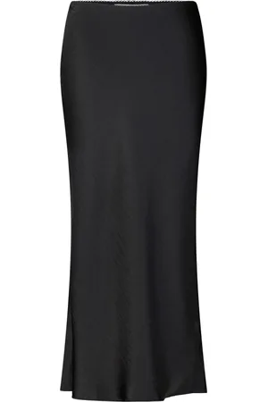 Samsøe Samsøe Nederdel, Dame, Sort, XS, Satin, Satin Nederdel i Lige Snit