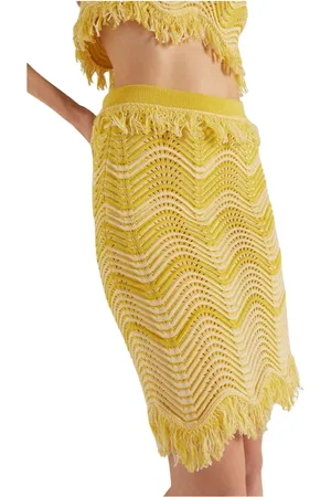 GENNY Nederdel, Dame, Gul, XS, Uld, Sweaters