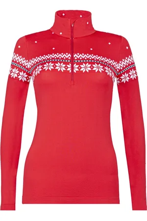 newland Strik, Dame, Rød, M, Uld, Rød Hvid Hilde Stilfuld Model