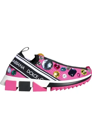 Dolce & Gabbana Sko, Dame, Lyserød, 37 EU, Bomuld, Lyserød Krystal Lavtop Sneakers