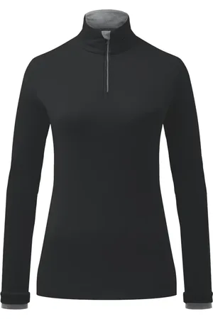Kjus Top, Dame, Sort, L, Uld, Half-Zip Midlayer i sort mørk skumring