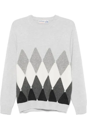 BALLANTYNE Strik, Herre, Grå, XL, Uld, Stilfuld Pullover Sweater