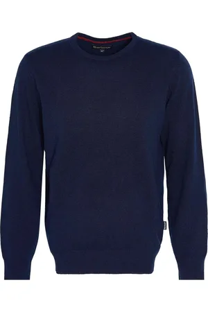 Barbour Strik, Herre, Blå, XL, Uld, Blå Crew Neck Sweater Marlow