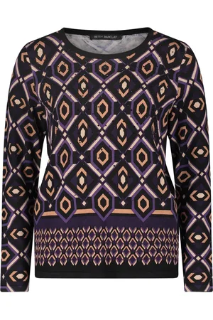 Betty Barclay Top, Dame, Flerfarvet, 4XL, Uld, Grafisk Print Finstrikket Sweater