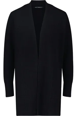 Betty Barclay Strik, Dame, Sort, S, Uld, Ternet Cardigan med Shawl Krave