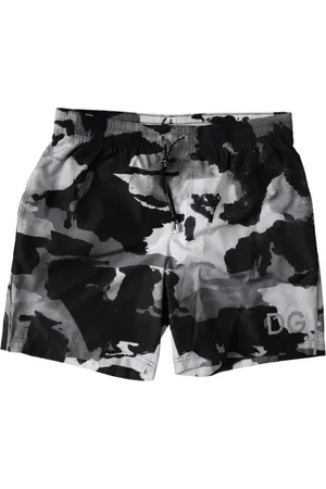 Dolce & Gabbana Badetøj, Herre, Flerfarvet, XS, Polyester, Camouflage Logo Badeshorts med Lommer