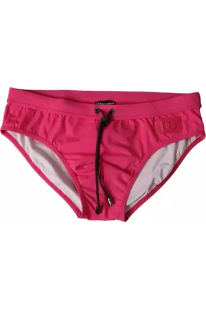 Dolce & Gabbana Badetøj, Herre, Lyserød, S, Uld, Logo Svømmebriefs med Snørelukning