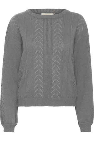 Cream Strik, Dame, Grå, M, Uld, Ferie Strik Pullover Sweater Asfalt Melange