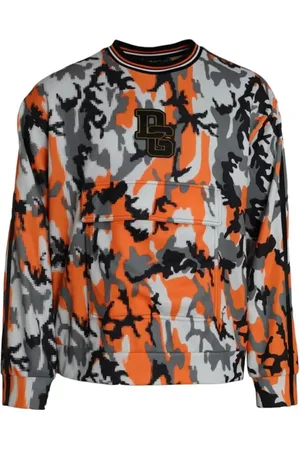 Dolce & Gabbana Sweathshirts & Hoodies, Herre, Flerfarvet, 2XL, Bomuld, Camouflage Crew Neck Sweater