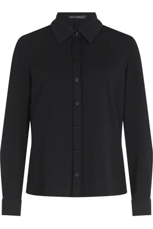 Betty Barclay Bluser & Skjorter, Dame, Sort, XL, Uld, Jersey Skjorte med Krave