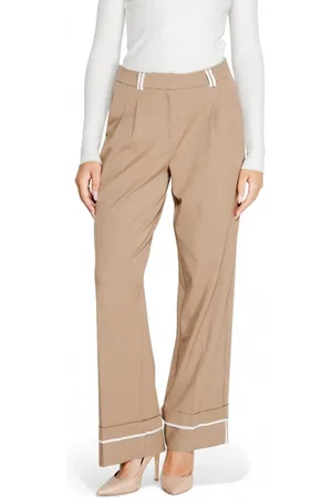ONLY Bukser, Dame, , XL L32, Polyester, Brune ensfarvede bukser med lynlås