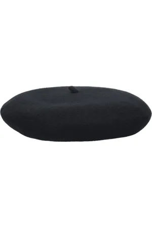 Borsalino Tilbehør, unisex, Sort, ONE SIZE, Uld, Sort uldberet med guldlogo