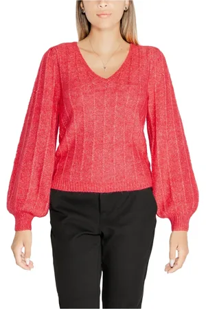 Guess Strik, Dame, Rød, XS, Uld, Rød V-Neck Strikvarer til Kvinder