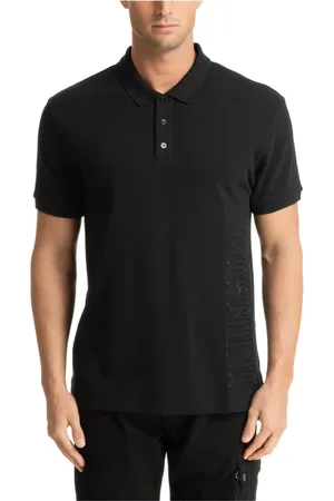 Moschino Top, Herre, Sort, S, Bomuld, Ensfarvet Polo Shirt med 3 Knapper