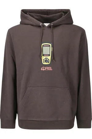 Gramicci Sweathshirts & Hoodies, Herre, Brun, S, Uld, Hættetrøje med fortrykt motiv