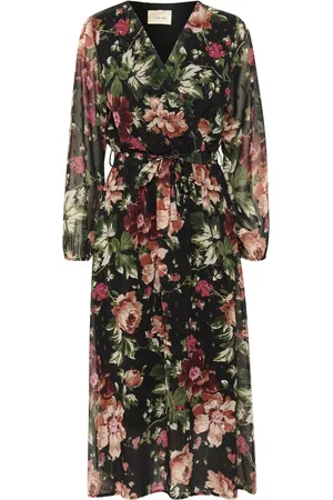 Cream Kjole, Dame, Flerfarvet, S, Sort Kjole Med Gyldne Blomster