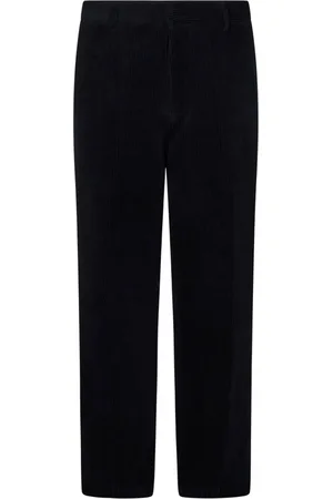 Emporio Armani Bukser, Herre, Blå, L, Bomuld, Blå Bukser med Skjult Lukning
