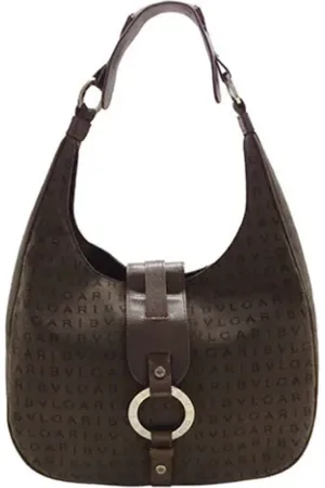 Bvlgari Pre-owned, Dame, Brun, ONE SIZE, Uld, Pre-owned Canvas skuldertasker