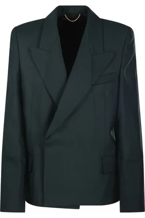 Victoria Beckham Jakke, Dame, Grøn, S, Uld, Seaweed Pointed Shoulder Jacket