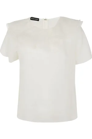 Emporio Armani Bluser & Skjorter, Dame, Hvid, L, Elegant Silkebluse